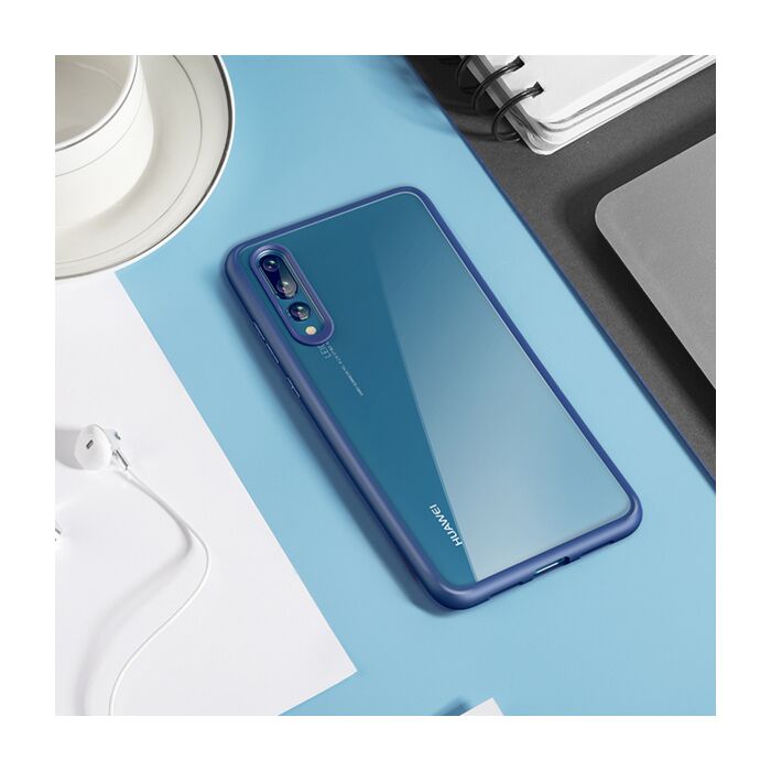 Rock Protective Soft TPU Frame and Clear Hard PC Back Panel Case For Huawei  P20