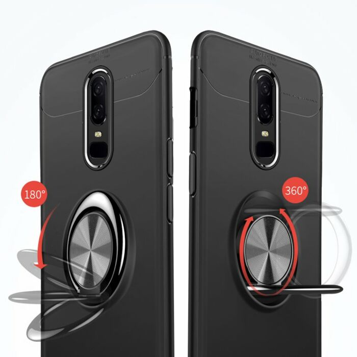 Mofi Shockproof Case with Metal Ring Stand For OnePlus 6